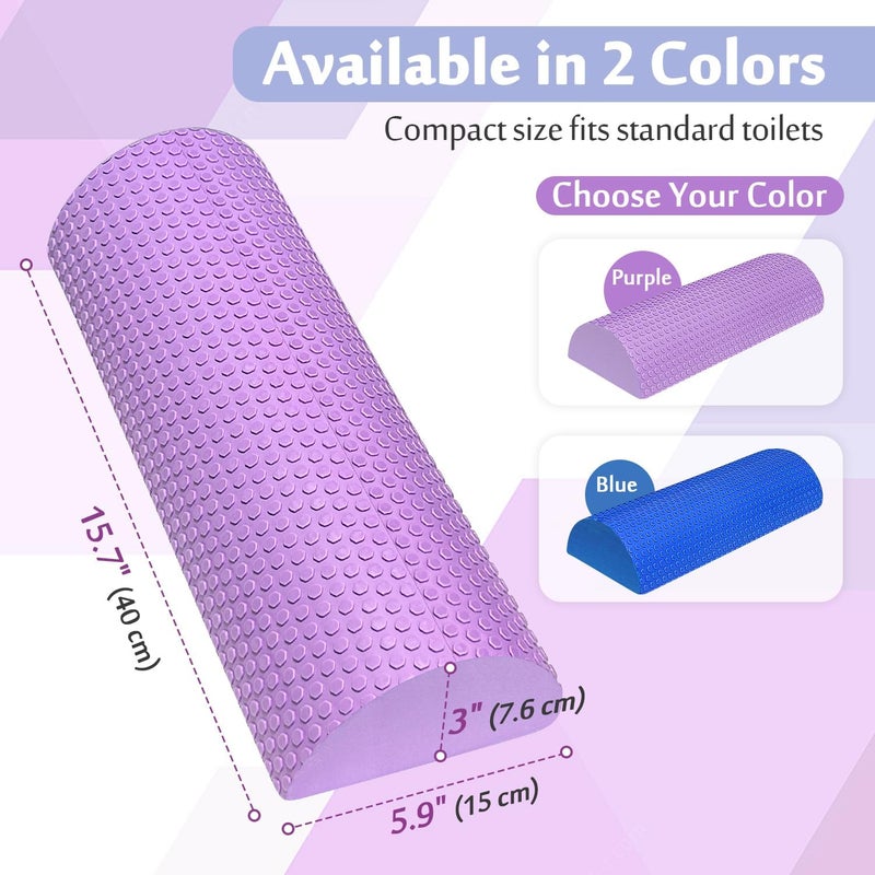AOSSA BBL Pillow Toilet Riser, Toilet Seat Cushion for Brazilian Butt Lift Recovery, Toilet Riser Butt Pillows for Sitting Booty Pillow, BBL Post Surgery Foam Chair Seat Support Pad (Purple) - Image 5